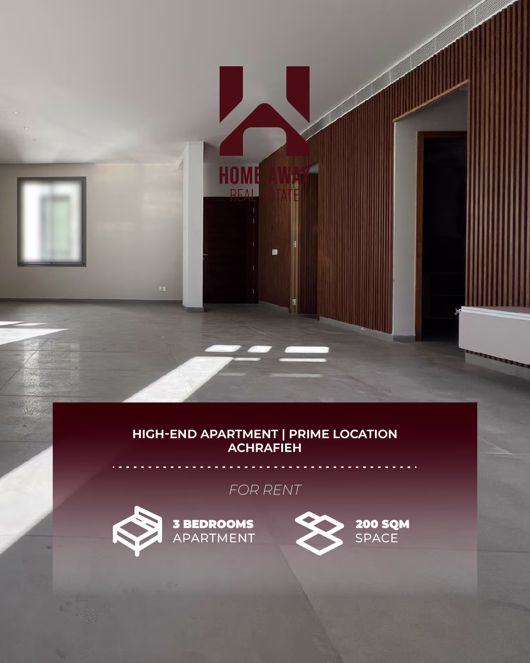 HA 126 AU 3B - 3 Bedroom Apartment for Rent in Achrafieh