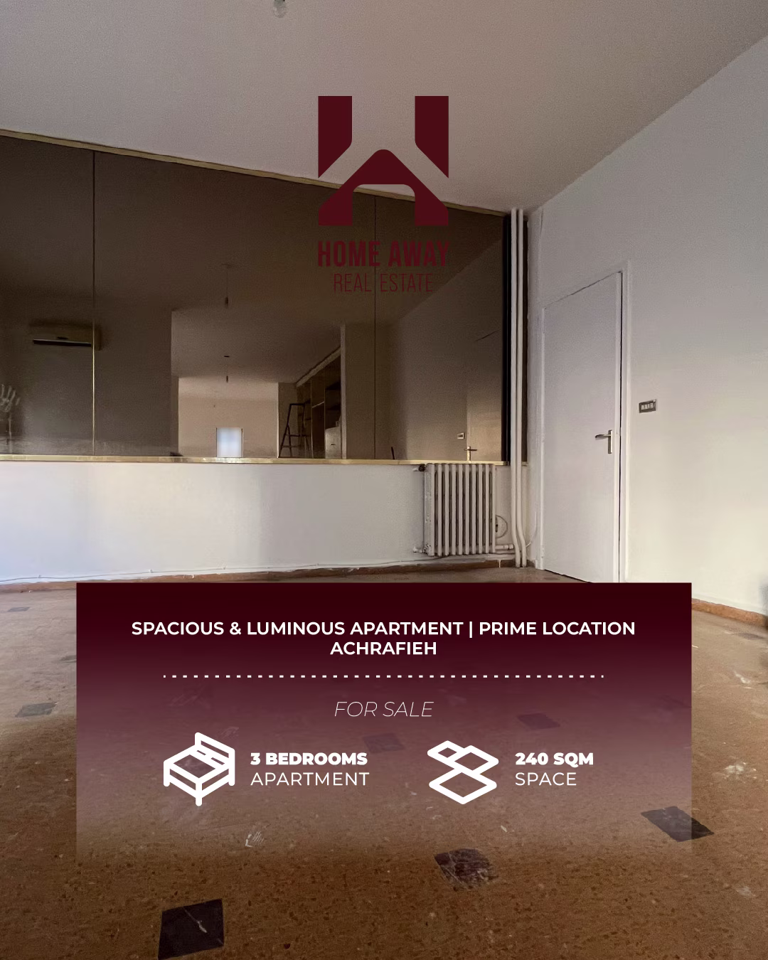 HA 129 AU 3B - 3 Bedroom Apartment for Rent in Achrafieh